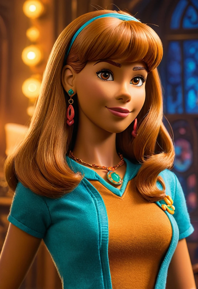 (masterpiece, best quality:1.2), (1girl, solo), (High quality:1.4), (High detailed:1.2), (8K), (extremely detailed), (best quality), (ultra-detailed), Daphinne from the movie Scooby Doo,