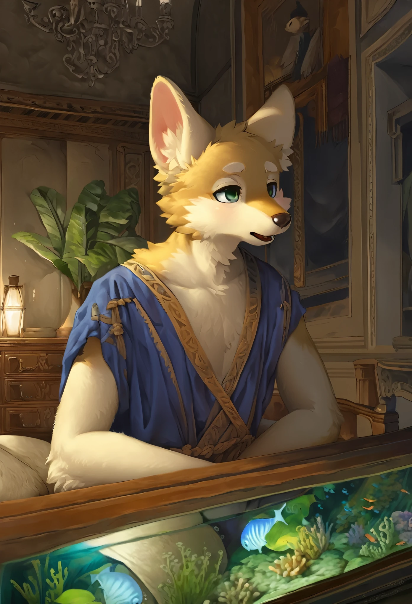 highres, top quality, best quality, paid reward available, High-quality illustrations by Johannes Vermeer, unparalleled masterpiece, perfect artwork, absurdres, perfect anatomy(highly detailed beautiful face and eyes)(angelic cute 1girl, kemono, solo focus)(furry)(furry anthro:1.7)(Furry body, dog facial features, dog body features)(very detailed body fur)full body, dynamic pose,