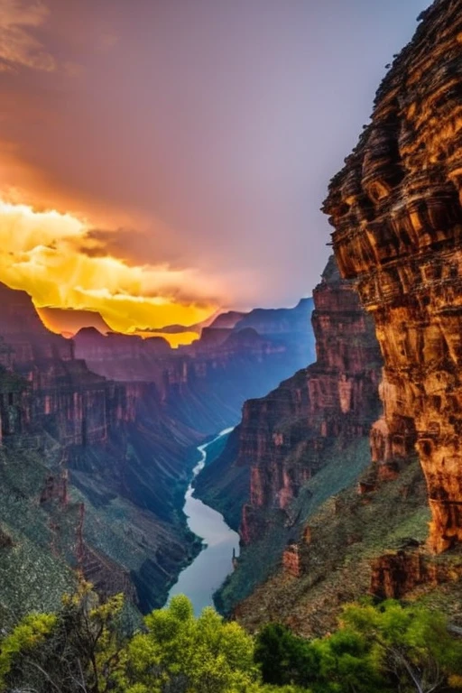 So sublime and divine々A beautiful golden dragon coiled up in the center of the screen, glaring at the camera.。The surrounding area is a canyon where no one can get close, and lightning is flashing in the background.、The sun is shining brightly