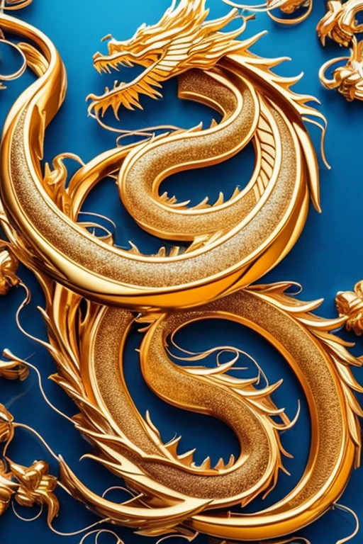 So sublime and divine々A beautiful golden dragon coiled up in the center of the screen, glaring at the camera.。The surrounding area is a canyon where no one can get close, and lightning is flashing in the background.、The sun is shining brightly