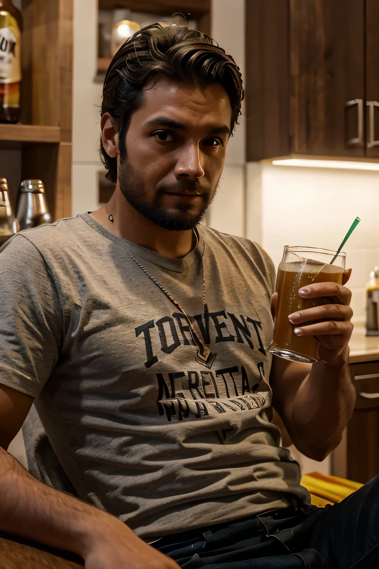 homem com atitude positiva tomando cerveja (alta qualidade)