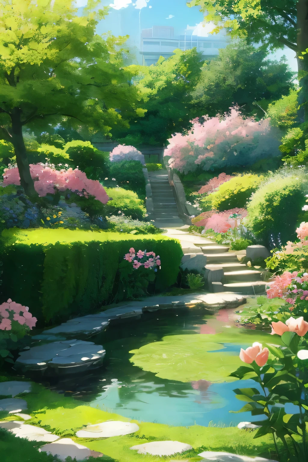 beautiful anime garden background