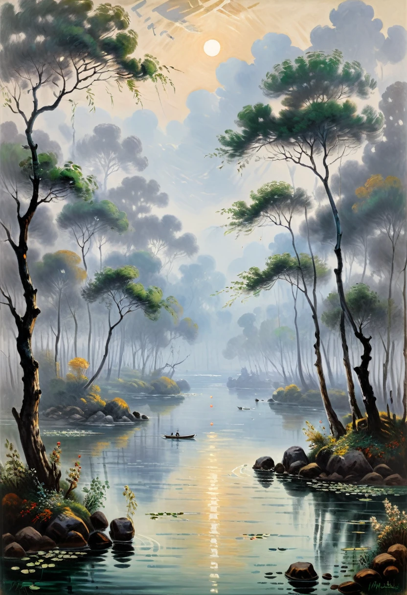 by Claude Monet, (masterpiece, best quality, Professional, perfect composition, very aesthetic, absurdres, ultra-detailed, intricate details:1.3), by Pierre Pellegrini