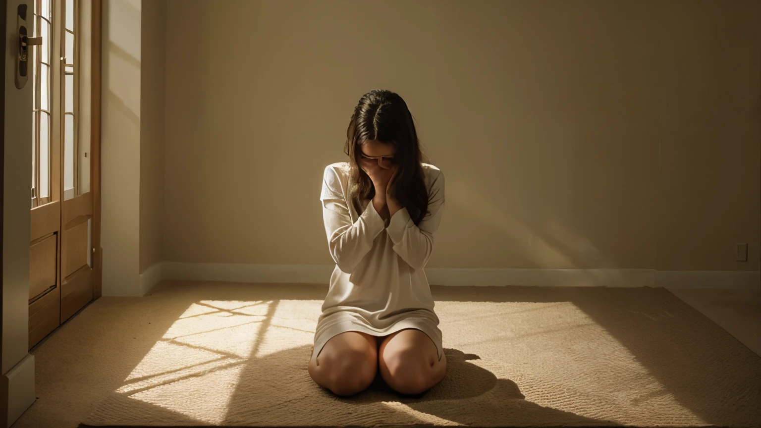 Image of a person praying in the morning light, symbolizing placing God first in their life.