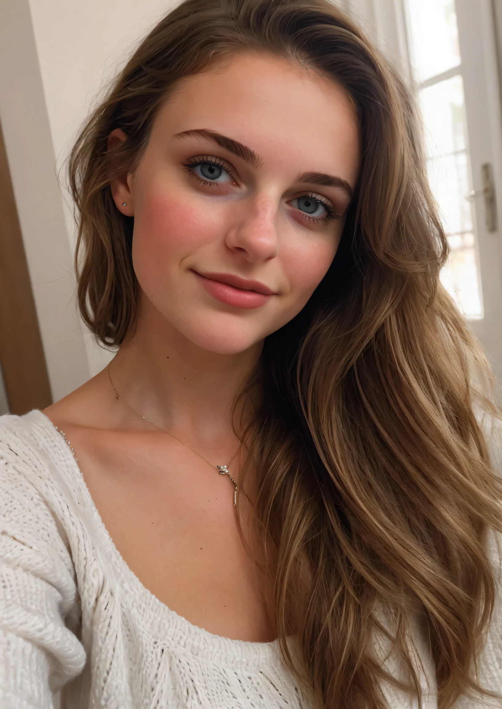 Beautiful young woman taking a selfie, Taken with iPhone camera