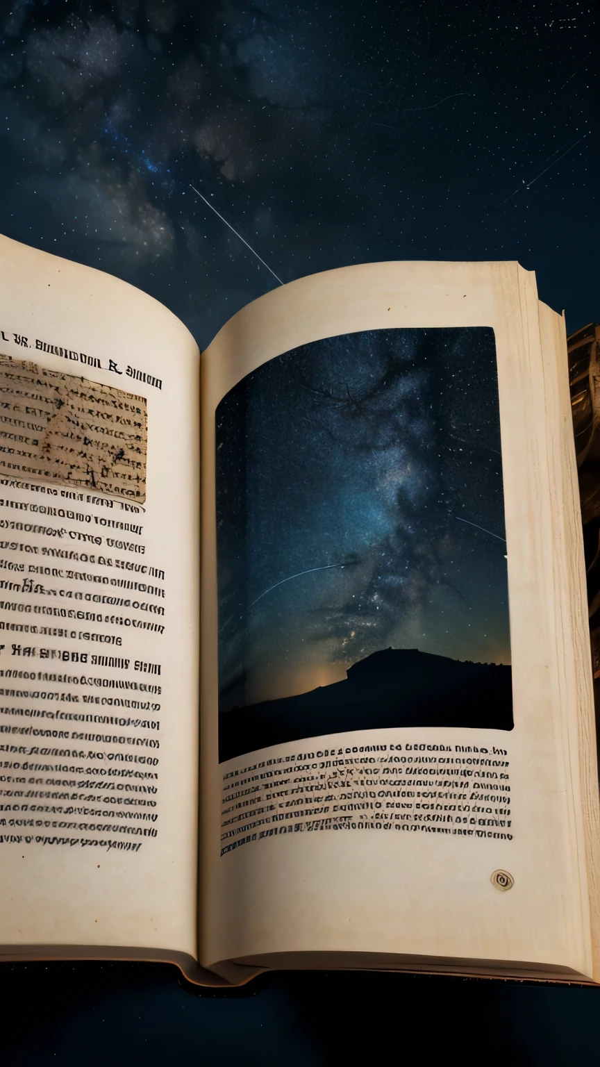 Imagem sugerida: An image of an open book of the Bible with a starry sky in the background.