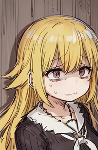 high school girl、necklace、Blonde、Turn pale、Painful face