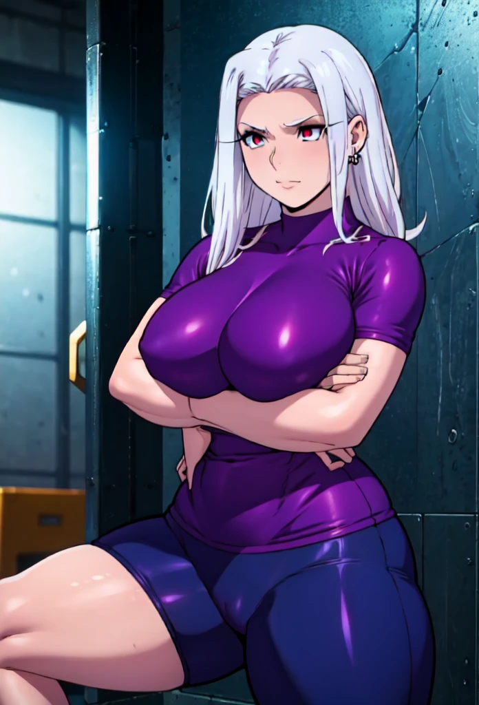 safe for work, Bimbo girl illyasviel von einzbern ubw  at the gym, (best quality,4k,8k,highres,masterpiece:1.2), ultra-detailed, cartoon, vibrant colors, HDR, lovely fit bimbo girl ,venus body,  dynamic pose, sparkling earrings, perfect makeup, glossy lipstick, captivating smile, silver hair, gym environment, high-tech workout equipment, energetic atmosphere, fitness trainer providing guidance, motivational quotes on the walls, gym logo in the background, beautiful detailed red eyes, breast enhancement, toned female, glamorous perfect female proportion,a solo cartoon of a woman in tight pants and a shirt, bimbo at the gym, thicc, oc commission, commission for high res, hands behind her body pose!, inked and colored, cutesexyrobutts, full body portrait of a short!, fullbody commission for, thighs!!!!!!, thighs!!!, a close up of a woman with a blue top, anime visual of a woman, female anime character, sweaty, steam, 