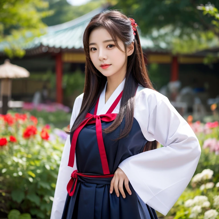 1 Beautiful young woman with long, flowing hair., big breasts,In a set of dark red, dark black, dark blue., Standing in different poses in the flower garden., beautiful south korean woman, ผู้หญิงIn a set of dark red, dark black, dark blue. Hanfu, Korean girl, korean woman, korean Hanbok, beautiful young korean woman, korean woman, Hanbok, Japanese clothes, Hanfu, Hanbok apron, นางแบบแฟชั่นkorean woman, traditional chinese clothing Taken with a high quality camera 45,000,000,000 pixels 16k,,