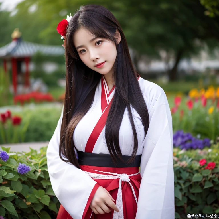 1 Beautiful young woman with long, flowing hair., Looking at the camera with sexy eyes, big breasts,In a set of dark red, dark black, dark blue., Standing in different poses in the flower garden., beautiful south korean woman, ผู้หญิงIn a set of dark red, dark black, dark blue. Hanfu, Korean girl, korean woman, korean Hanbok, beautiful young korean woman, korean woman, Hanbok, Japanese clothes, Hanfu, Hanbok apron, นางแบบแฟชั่นkorean woman, traditional chinese clothing Taken with a high quality camera 45,000,000,000 pixels 16k,,