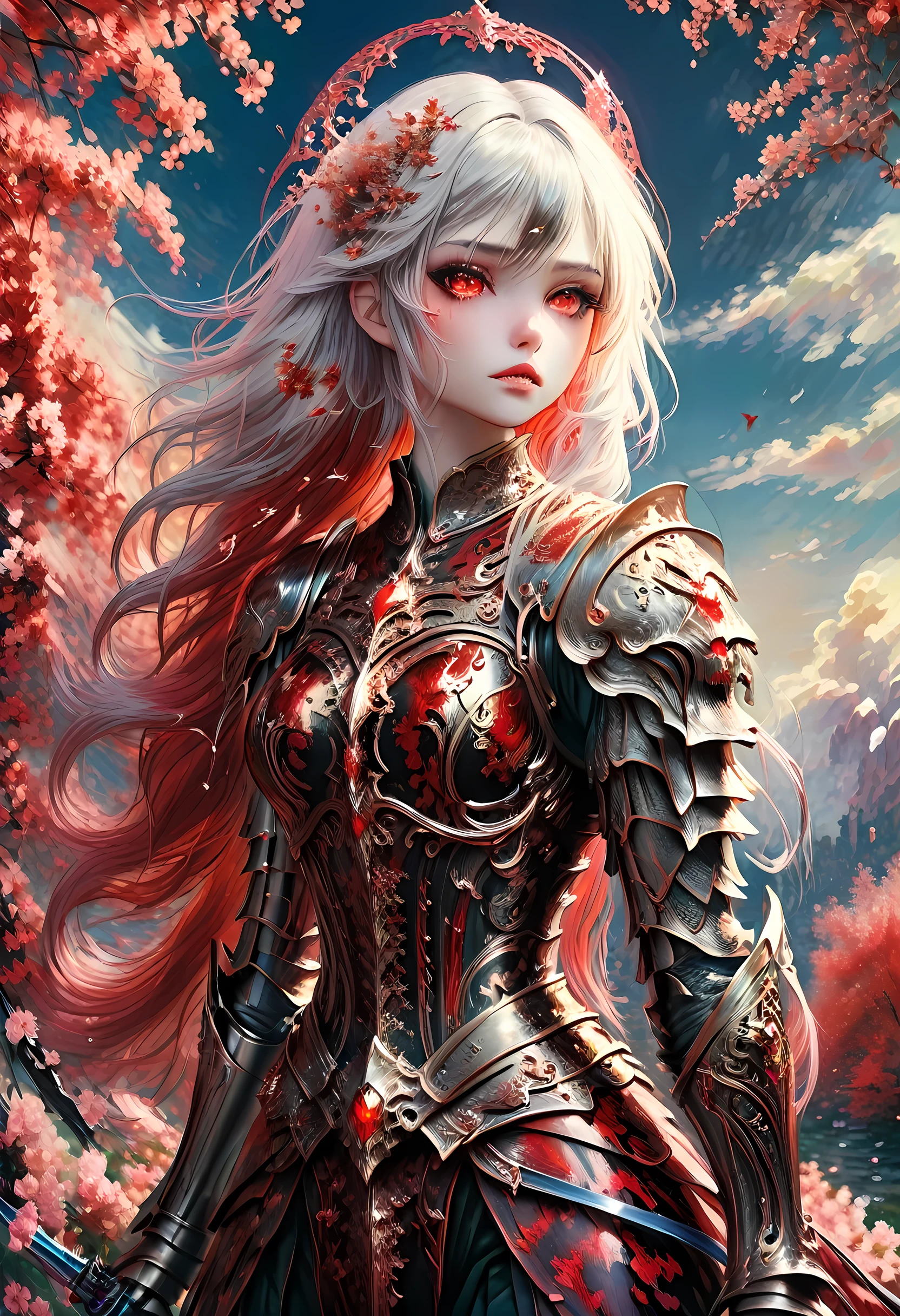 (Claude Monet Style:1.5)Arafed, dark fantasy art, gothic art, a picturק of a vampire ready for battle, female vampire, armed with a sword, wearing heavy armor , armed with a sword, shining sword, ultra detailed face (intricate detailed, Masterpiece, best quality: 1.4), pale skin, glowing eyes, red eyes, ultra feminine, pale skin, dynamic hair, dark fantasy urban street (intricate detailed, Masterpiece, best quality: 1.4), moon light, star light, clouds, cybrk, RagingNebula, 
