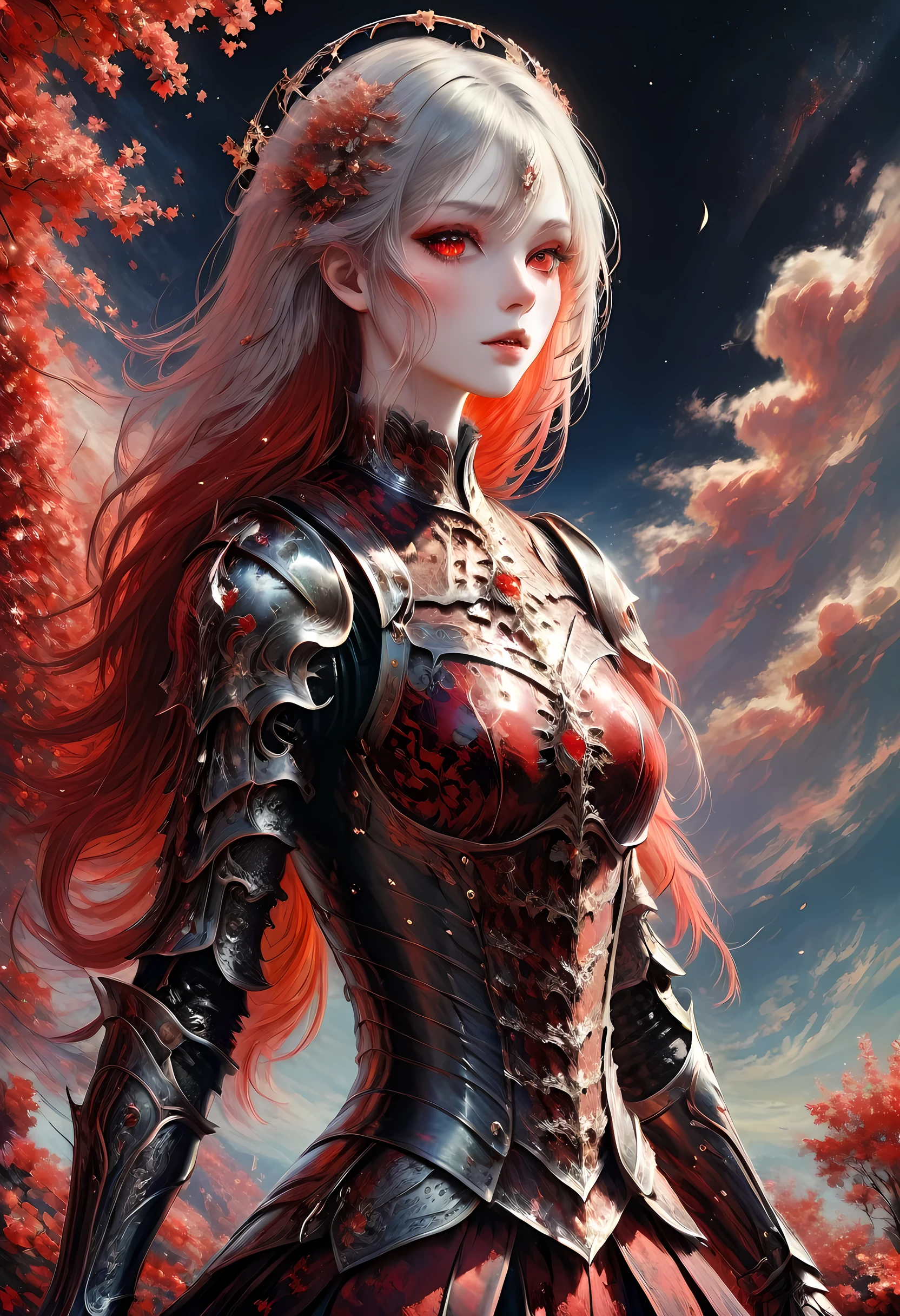 (Claude Monet Style:1.5)Arafed, dark fantasy art, gothic art, a picturק of a vampire ready for battle, female vampire, armed with a sword, wearing heavy armor , armed with a sword, shining sword, ultra detailed face (intricate detailed, Masterpiece, best quality: 1.4), pale skin, glowing eyes, red eyes, ultra feminine, pale skin, dynamic hair, dark fantasy urban street (intricate detailed, Masterpiece, best quality: 1.4), moon light, star light, clouds, cybrk, RagingNebula, 
