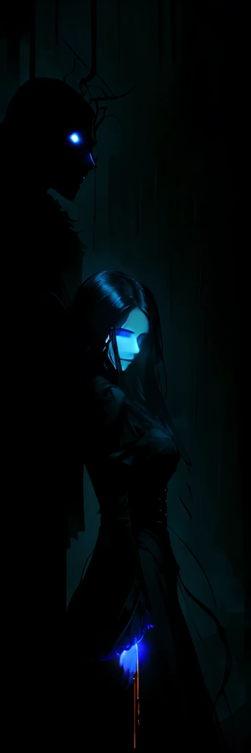 (best quality,4k,8k,highres,masterpiece:1.2),ultra-detailed,(realistic,photorealistic,photo-realistic:1.37),faint lines of mysterious horrors lurk in the dark,darkness entwined with eerie whispers,ominous shadows,ethereal figures emerging from the void,haunting visage that sends shivers down your spine,gloomy atmosphere filled with suspense,uncanny silhouettes blending with the night,unclear shapes teasing the imagination,dreadful secrets waiting to be revealed,pale moonlight casting an eerie glow,mysterious figures with piercing eyes,blood-chilling presence,vivid colors contrasted with deep shadows,distorted reality merging with the surreal,unsettling ambiguity,horror entangled in beauty,eerie ambience created by dim lighting,whispers of the unknown echoing in the silence,ghostly apparitions lingering in the darkness,detailed textures enhancing the haunting atmosphere,masterful strokes capturing the essence of fear