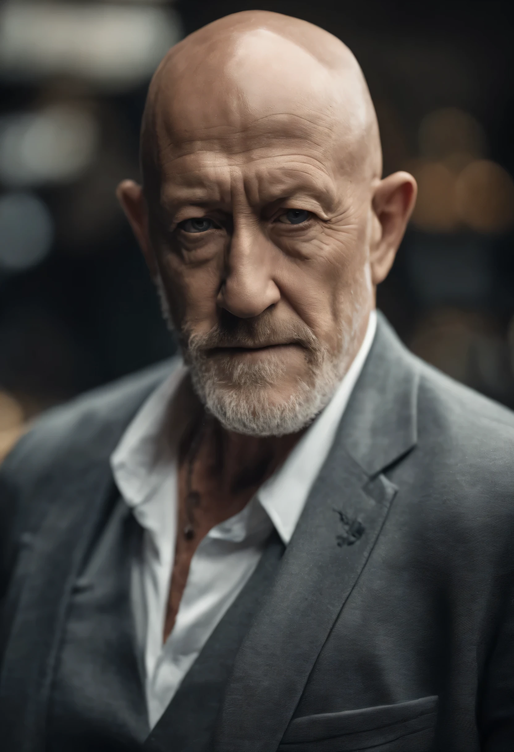 Mike Ehrmantraut for stopping bad TV shows, Mike Ehrmantraut, Mike Ehrmantraut como yakuza, epic, yakuza, Mike Ehrmantraut com tatuagem de irezumi, Tatuagem Yakuza, serious, conhece o trabalho dele, velho, realista, realista art, foto, Uma pessoa, velho man, only Uma pessoa at the foto, Um homem, ((Tiro de meio corpo)), ((1/2 tiros)), dynamic pose, oni irezumi tatuagem, Tatuagem de Oni
