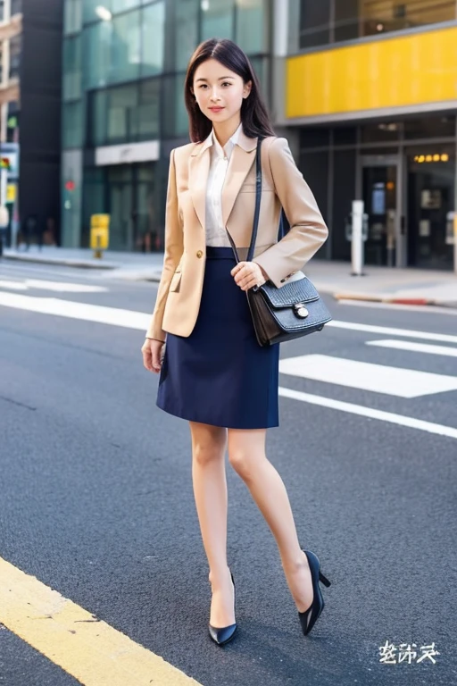 One Woman、masterpiece、４０Generation of wo suit、skirt、pumps、Shoulder bag、Hurry and run、office Street、