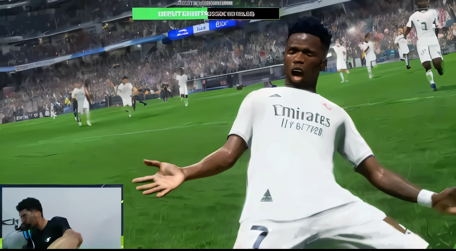 arafed image of a futebol player in a pink uniform kicking a futebol ball, jogo cg, arte digital #jogo oneshot, hyper-realistic content, Computer graphics art, no estilo de jogo 8k, fundo do jogo, parece realista, cartaz do jogo, Ultra-realistic graphics, futebol, amazing wallpaper, 8k altamente detalhado ❤🔥 🔥 💀 🤖 🚀, incredible graphics