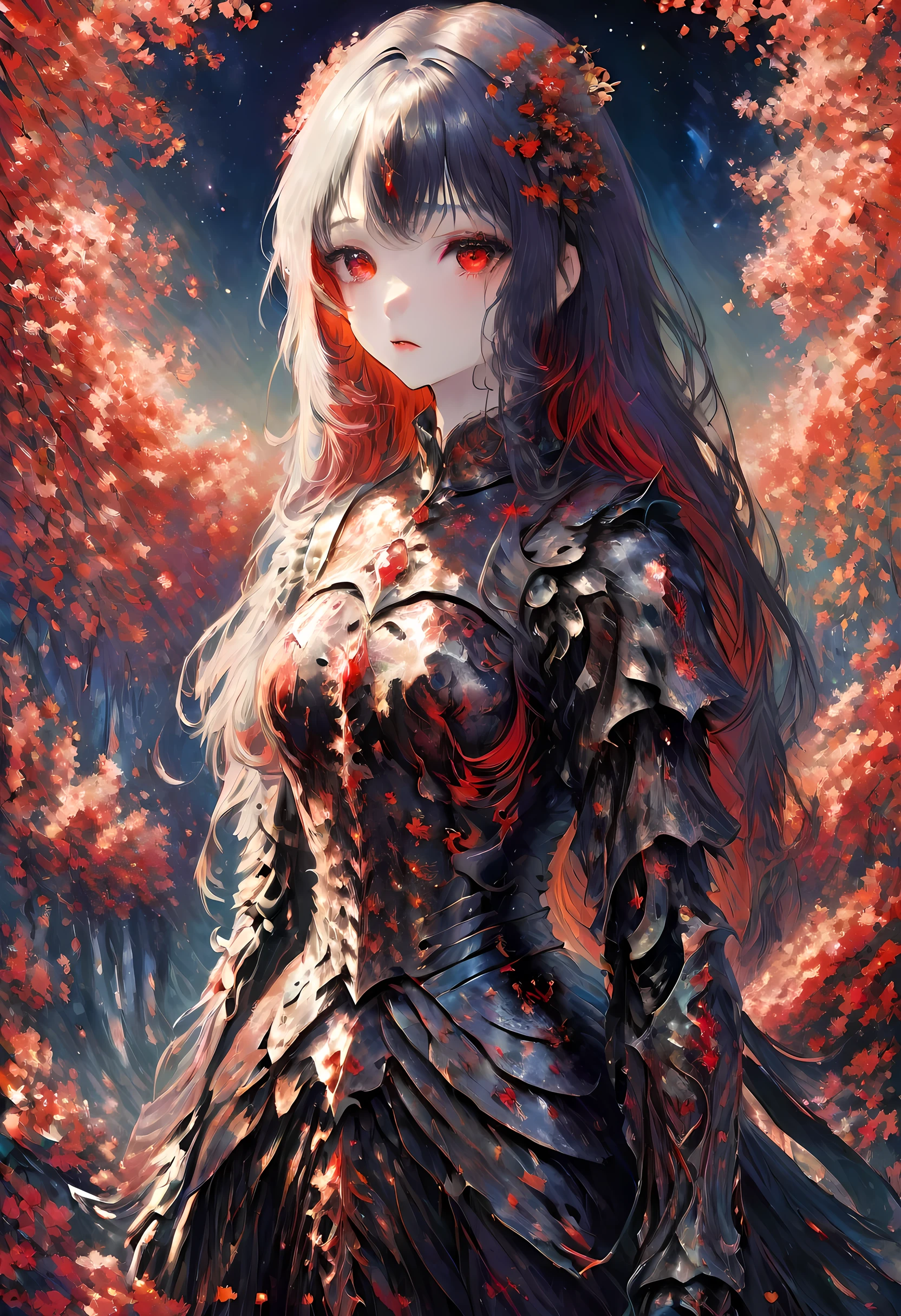 (Claude Monet Style:1.5)Arafed, dark fantasy art, gothic art, a picturק of a vampire ready for battle, female vampire, armed with a sword, wearing heavy armor , armed with a sword, shining sword, ultra detailed face (intricate detailed, Masterpiece, best quality: 1.4), pale skin, glowing eyes, red eyes, ultra feminine, pale skin, dynamic hair, dark fantasy urban street (intricate detailed, Masterpiece, best quality: 1.4), moon light, star light, clouds, cybrk, RagingNebula, 
