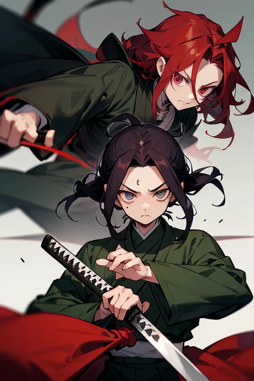 Hair and Eyes: He has dark red hair and eyes, both of which are striking and unique. His hair is often depicted with a wavy texture and a distinct scar on his forehead that changes as the series progresses.
Outfit: Tanjiro typically wears a checkered green and black haori over a standard Demon Slayer Corps uniform. He also carries a katana, which becomes a key part of his identity as a Demon Slayer.
Personality
Kind-hearted: Tanjiro is incredibly kind and empathetic, always willing to help others, even demons, if they show signs of humanity.