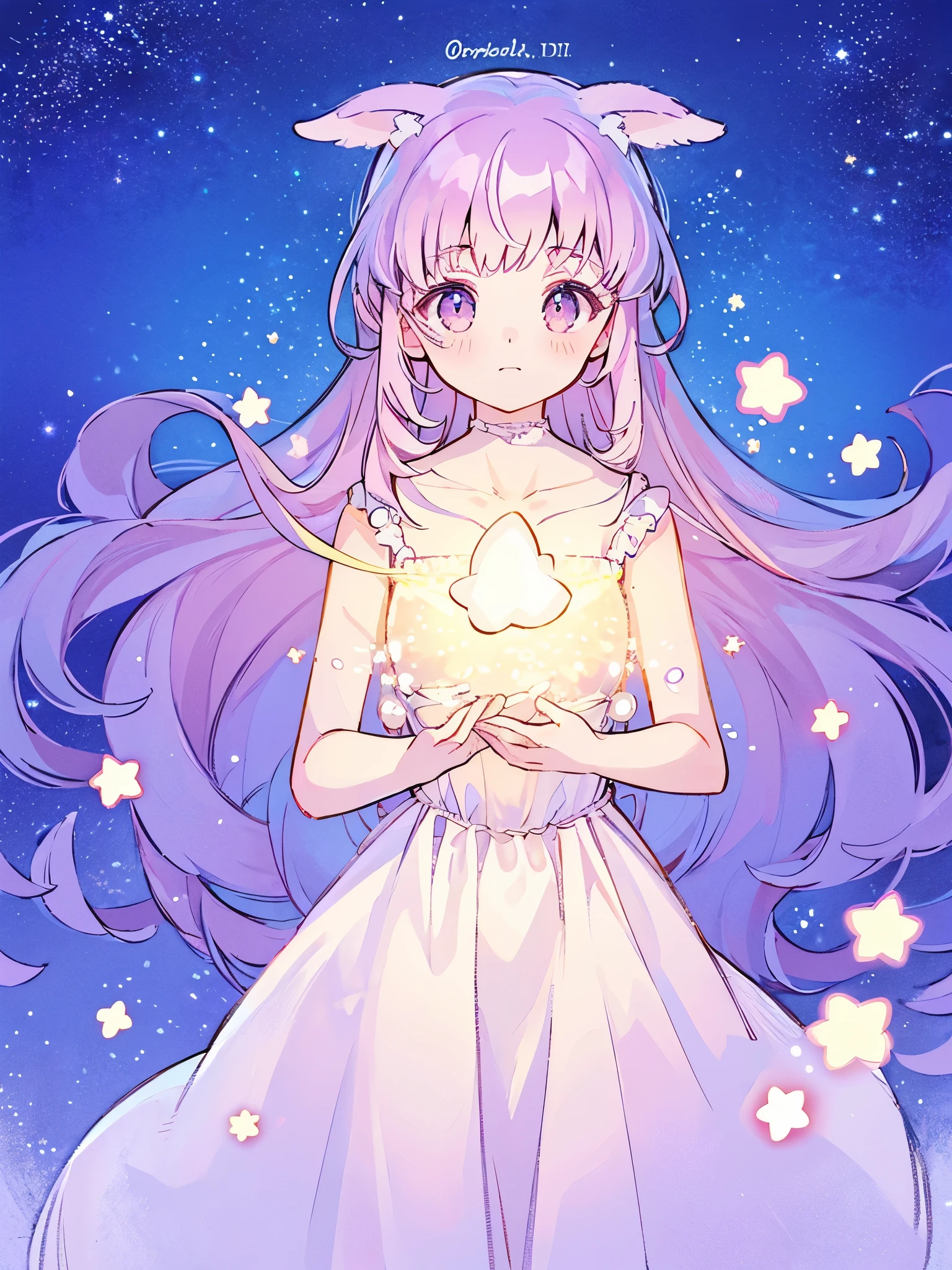 complex background, wishing star background, a woman wearing an ethereal mystical pink translucent dress that reflects the stars, perfume promo art, mystic, complex drawing, highly detailed, Covergirl brand, promo art, artistic rendition, ethereal, starry night, midjourney style