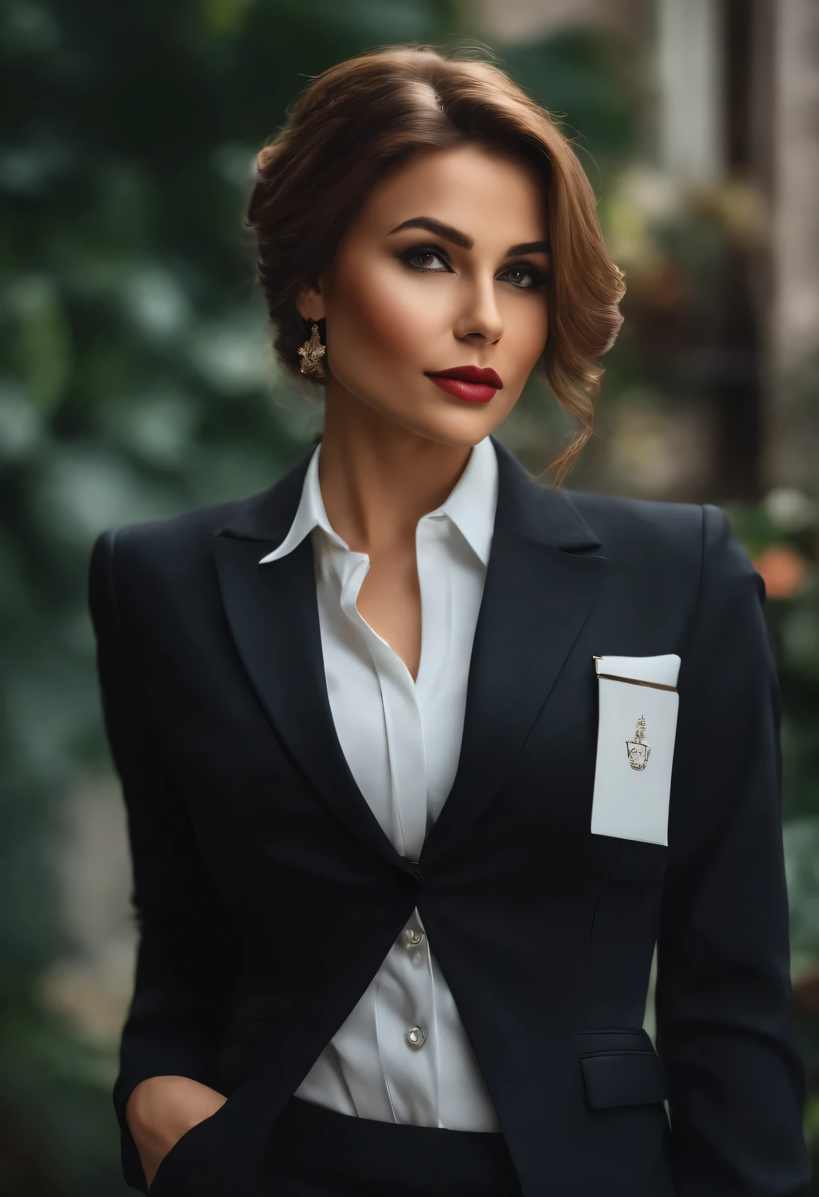 beautiful business lady in suit, realista