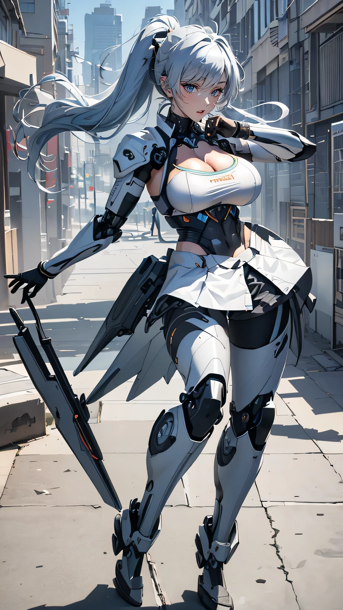 (random dynamic poses:1.2),mecha idol,(Thin type:1.8),(big breasts:1.5),(random hairstyle),(Highest image quality,(8K), Ultra-realistic, Best Quality, High quality, High Definition, high quality texture, high detailing, Beautiful detailed, fine detailed, extremely details CG, Detailed texture, realistic representation of face, masterpiece, presence)