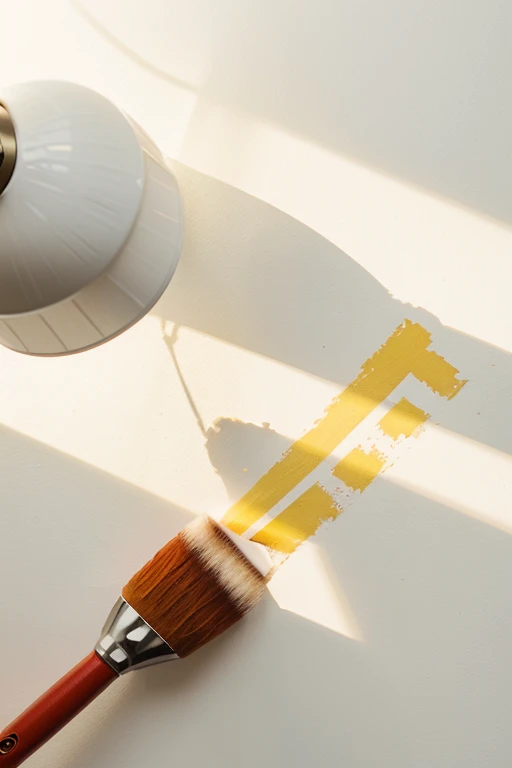 a red paint brush stroke on a white background and pivot written in cracky style with lamp light(yellow ) plus shadow