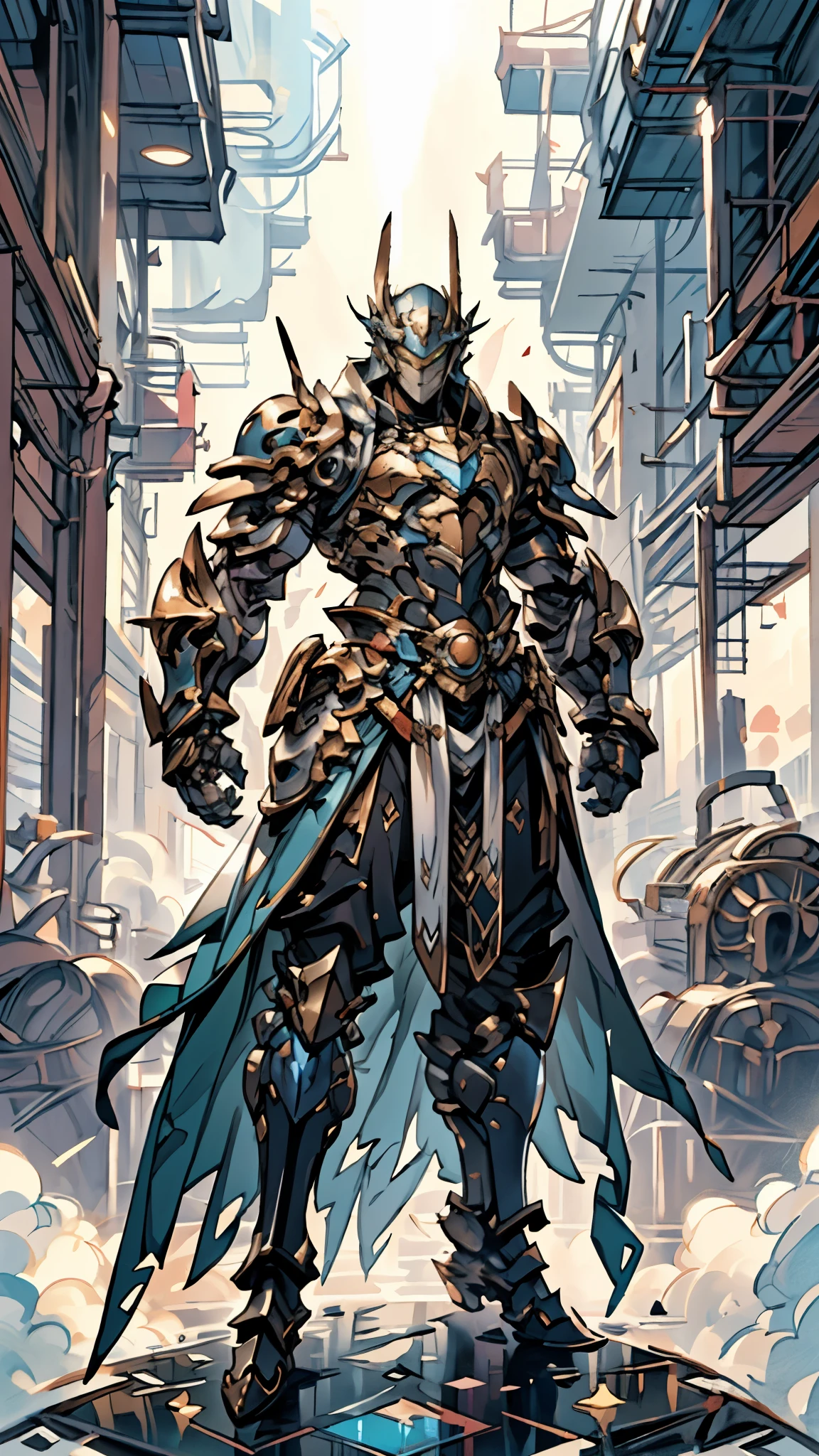 A man wearing a full-face helmet, a fantasy-style biotech armored combat suit, green eyes, (a composite layered chest armor), fully enclosed shoulder guards, matching arm and leg guards, the belt is adorned with Falcon Wing, (the color scheme is primarily white with red and blue accents), the design balances heavy with agility, a high-tech bio-mecha armor, (Armor Concept Inspired by Falcon, stand on the top of a skyscraper in a futuristic sci-fi city), this character embodies a finely crafted fantasy-surreal style armored hero in anime style, exquisite and mature manga art style, (battle damage, element, plasma, energy, the armor glows), ((male:1.5)), metallic, real texture material, dramatic, high definition, best quality, highres, ultra-detailed, ultra-fine painting, extremely delicate, professional, perfect body proportions, golden ratio, anatomically correct, symmetrical face, extremely detailed eyes and face, high quality eyes, creativity, RAW photo, UHD, 32k, Natural light, cinematic lighting, masterpiece-anatomy-perfect, masterpiece:1.5