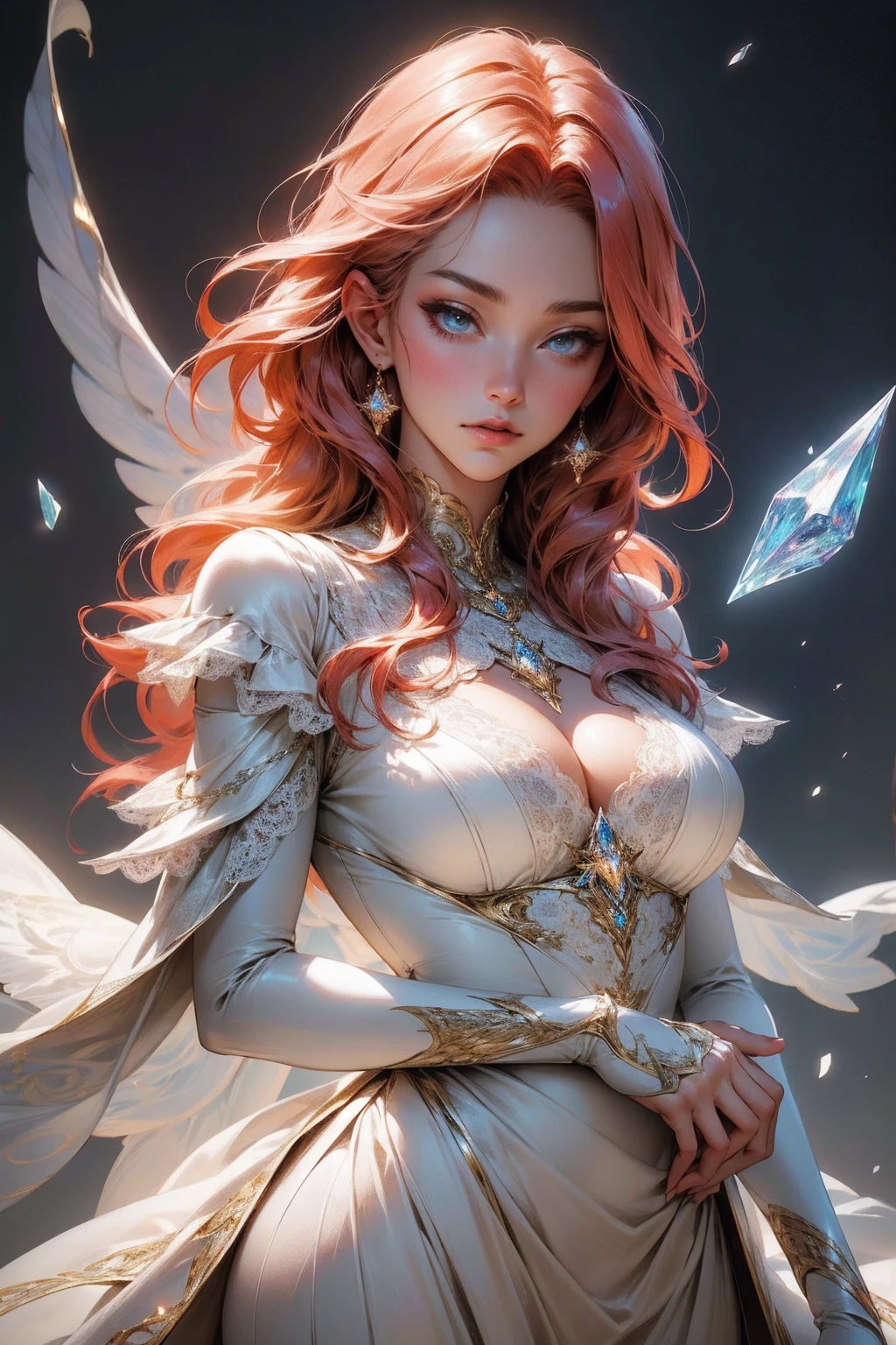 {-erro_de_anatomia:1.0}(best quality,4k,8k,highres,masterpiece:1.2), ultra-detailed, (realistic,photorealistic,photo-realistic:1.37), mature milf, illyasviel von einzbern, redhead hair, upper body, vibrant colors, glowing skin, mesmerizing eyes, elegant pose, enchanting background, delicate lace dress, surreal lighting, ethereal atmosphere, mystical aura, intricate details, artistic medium, digital illustration, fantasy, anime , mouth closed. Different posture , dynamic poses, mouth closed. Different posture, backwards, with chin resting on shoulder. Perfect fingers. Looking ahead, crystal eyes