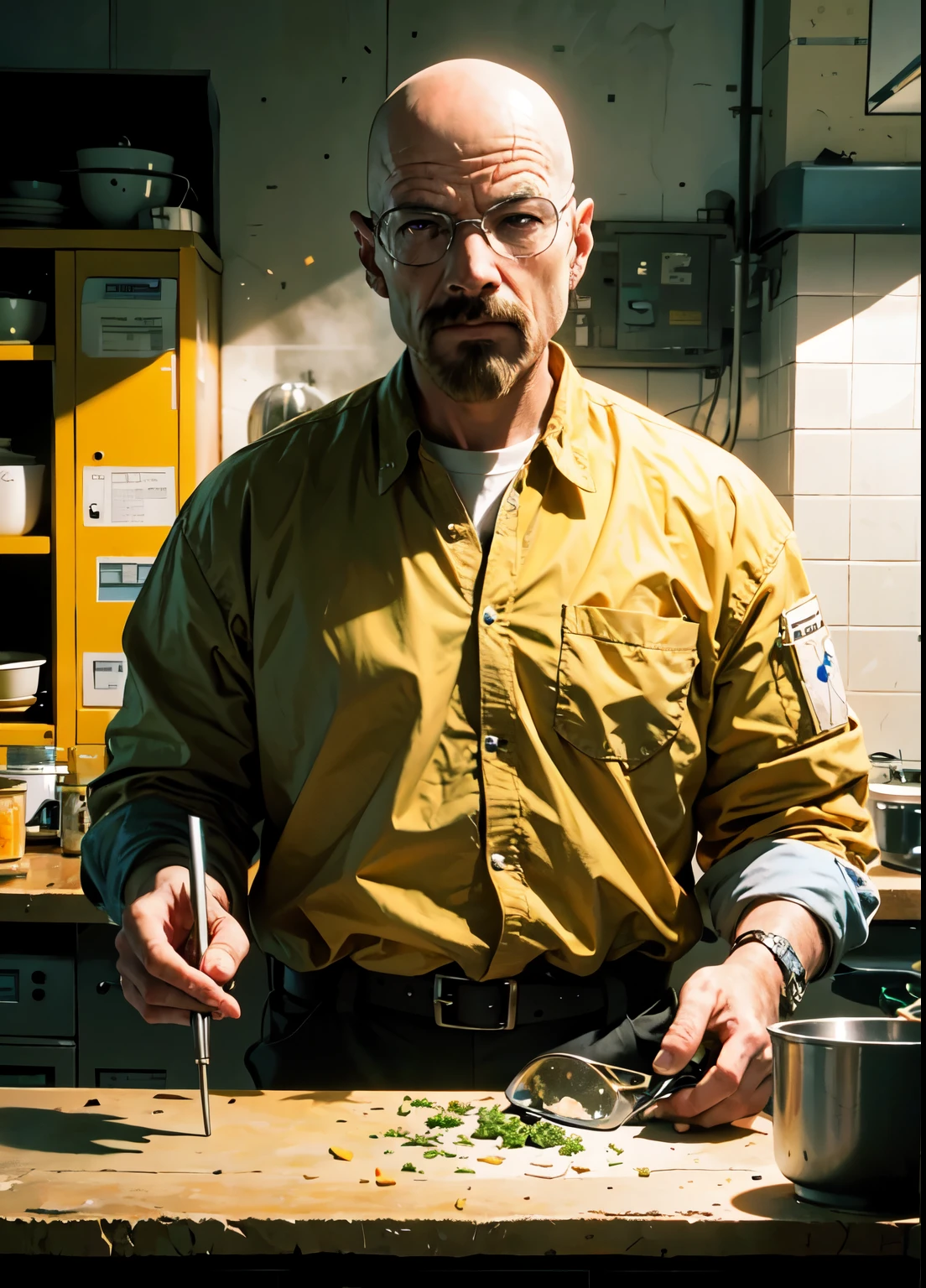 bald, glasses, moustache, walter white, breaking bad, wanna cook