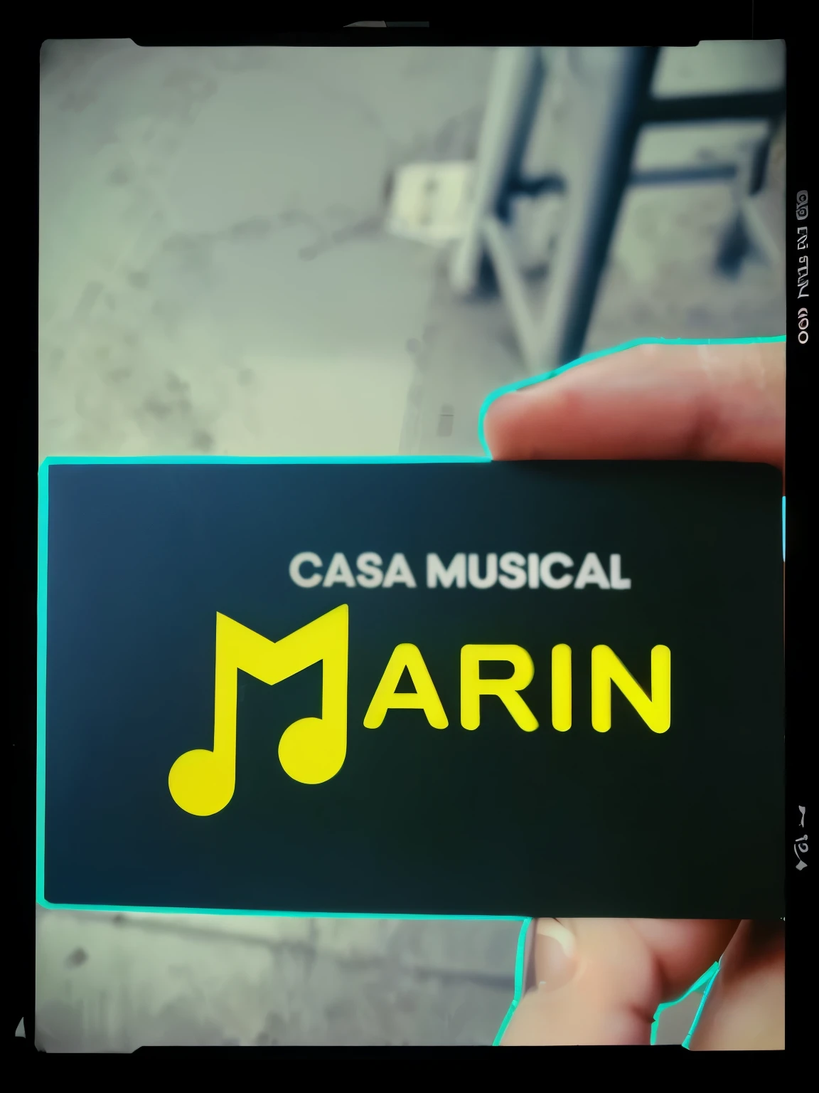 Arafed image of a person holding a business card with a musical note., musical, by Maximilian Cercha, martin sandiego, por Carlo Martini, by Benjamín Marra, inspired by Carlos Francisco Chang Marín, etiqueta, Material promocional, esteban maroto, the logo has”, by Luis Marsans, 🔥 😎 🕹️ 👀 :2, bueno mauro