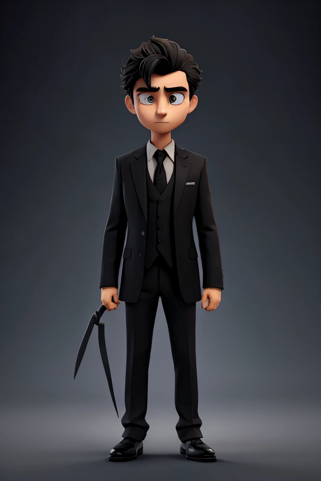 a man symbolizing Dark, psychology, Dark, rod in black suits