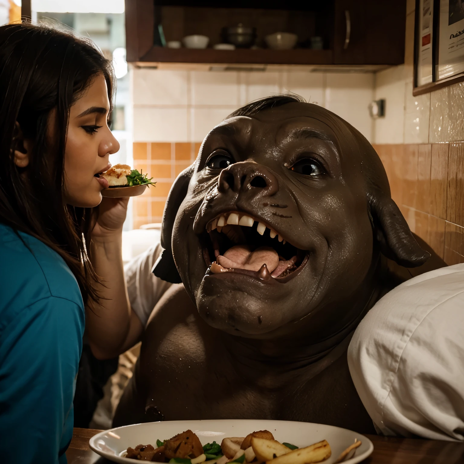 Monstro comendo tesoura