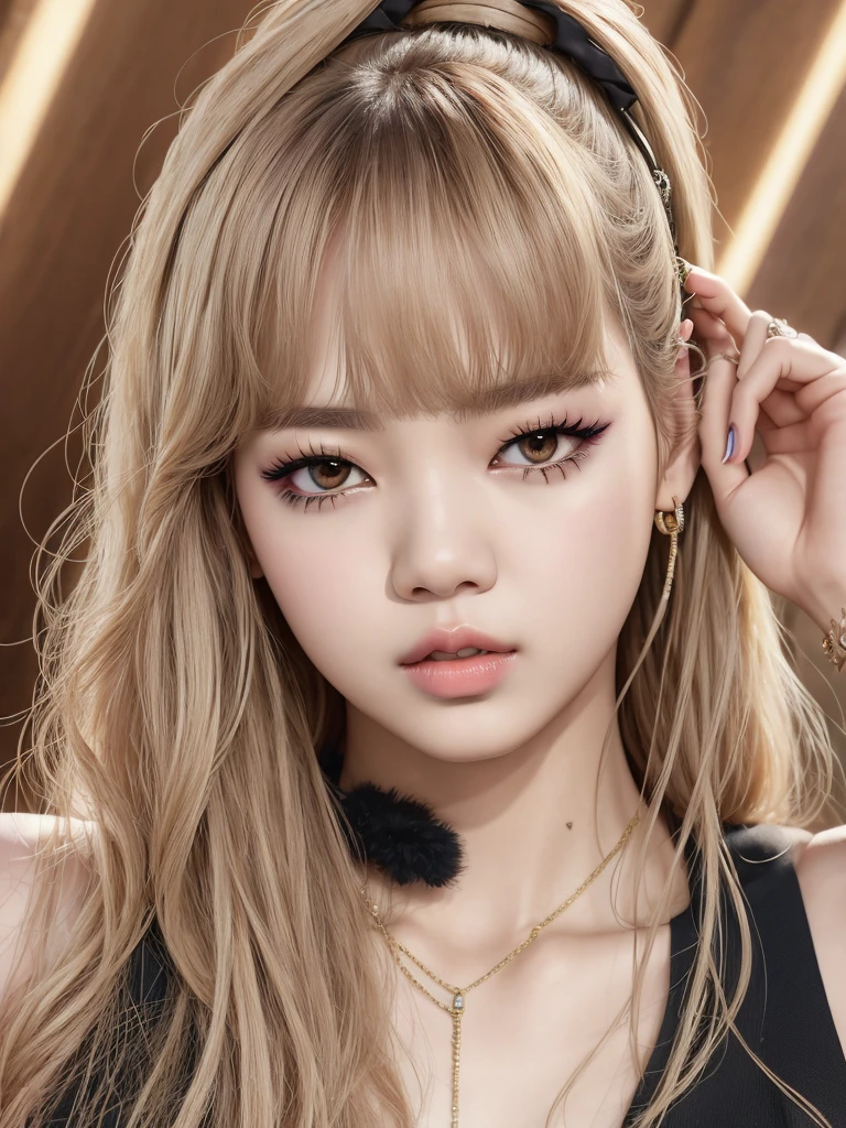 ((Masterpiece, best quality, photorealistic,)) BLACKPINK's lalisa with look from the video: (how_you_like_that_BLACKPINK)