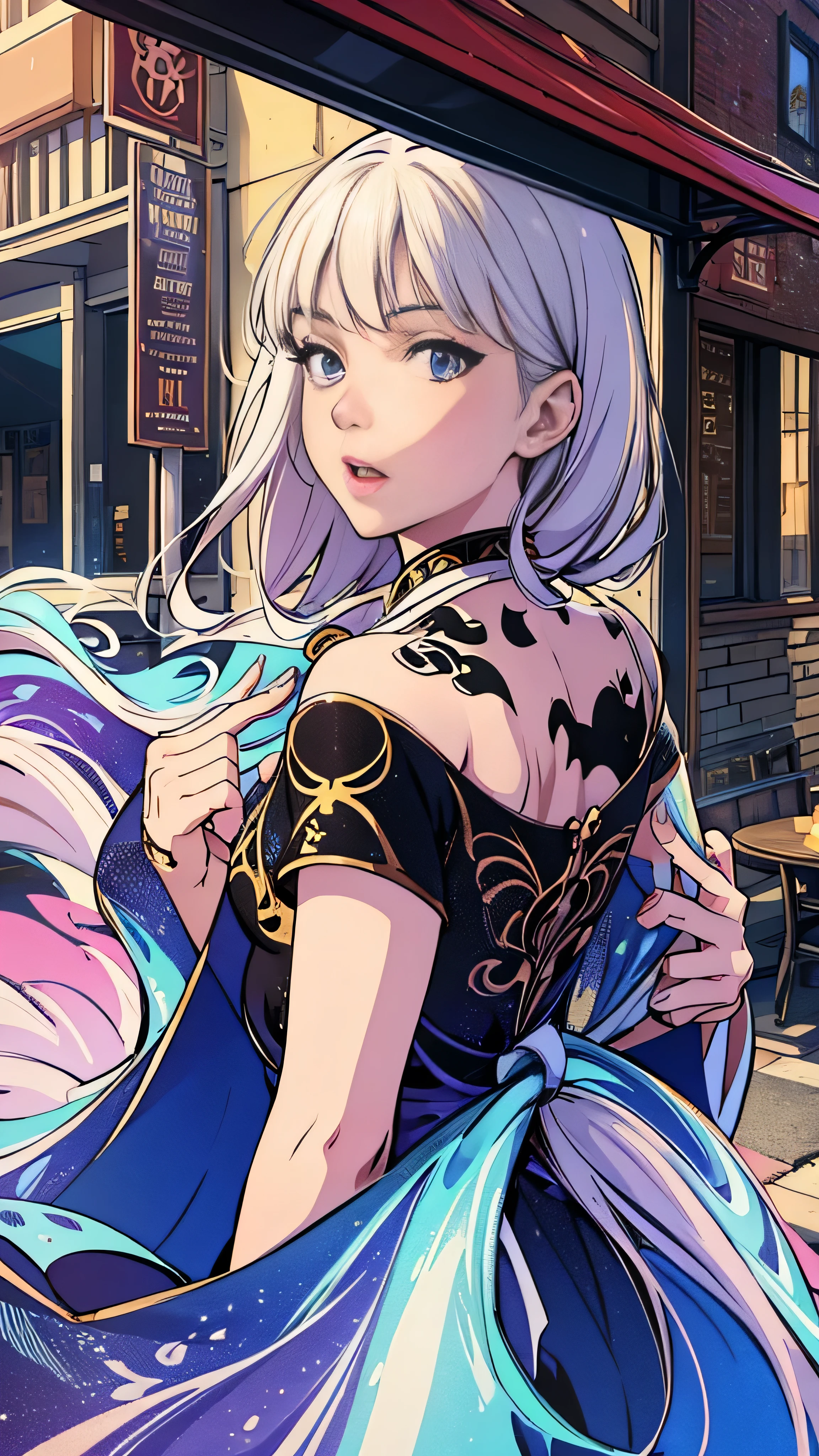 Ultra-realistic and incredibly detailed, exquisite anime illustrations、It captures the charm of the city.。Impeccable quality、This is reflected in the intricately drawn facial expressions.、Every detail is perfectly amplified。The illustrations have an impressive 8K resolution、The high resolution of the dress gives the overall dress a striking visual impact.。Dynamic lighting is、Highlight the whole scene、 The illustrations depict people with ultra-realistic body anatomy.、The intricate detailing of the feet provides an equally impressive study of anatomy。Smoothly animated hair、Add a touch of realism to your scene、I will further emphasize