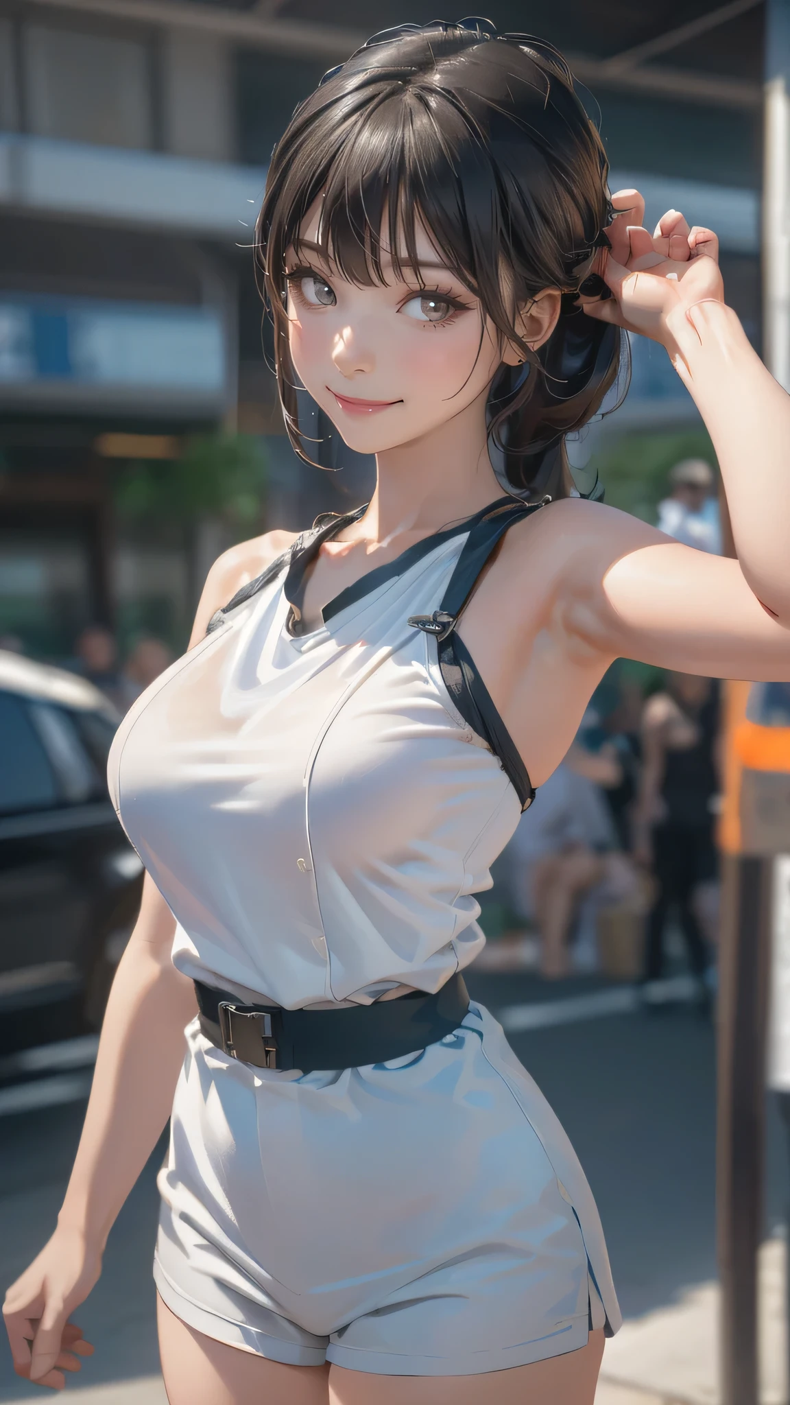 (random boyish fashion),(random pose),(random hairstyle),(Thin type),(large breasts:1.5),(Highest image quality, (8K), Ultra-realistic, Best Quality, High quality, High Definition, high quality texture, high detailing, Beautiful detailed, fine detailed, extremely details CG, Detailed texture, realistic representation of face, masterpiece, presence)