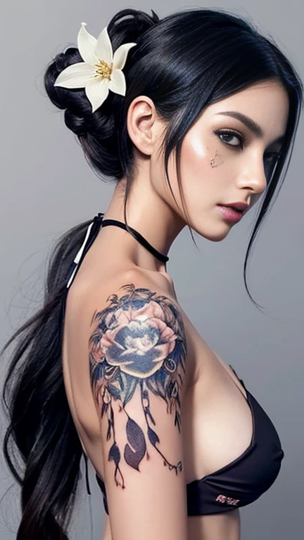 Demon,Warrior,beautiful girl,Beautiful black hair,luxury,wonderful,elegant,complicated,High detail,Digital Painting,Art Station,Concept Art,Sharp Focus,Illustration,Art by Ross Tran,sexy ultra micro bikini,Perfectly beautiful big bust,beautiful abs,Perfectly beautiful designed and detailed face,Perfectly beautiful hair,disaster々Cool atmosphere,Perfectly beautiful and balanced body,silky and beautiful skin,Perfectly beautiful and balanced face,have a magic wand in hand, Perfectly beautiful designed and detailed tattoos,Perfectly beautiful designed and detailed a little face war paint,Use magic,full body photo,disaster々New accessories、disaster々Hair ornament