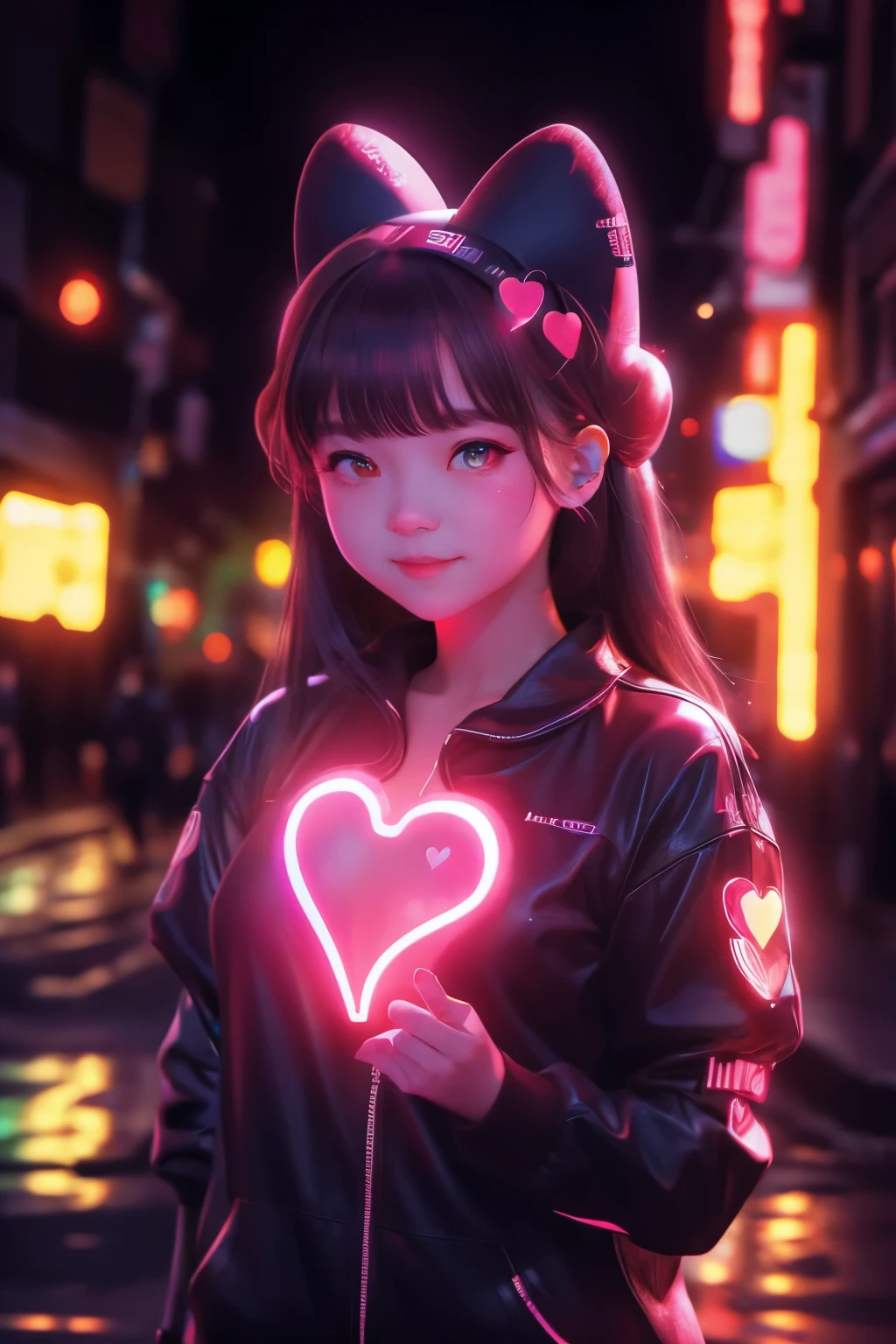 A HEART GIRL FACES THE REAL WORLD, NEON HEART
