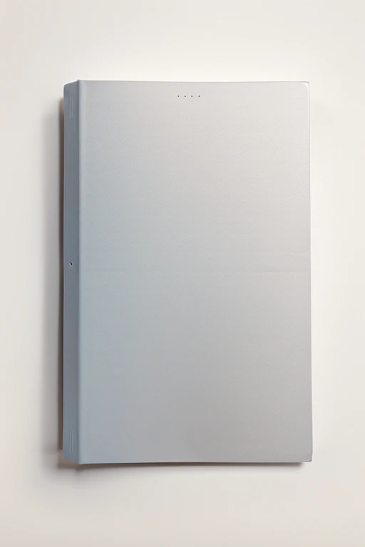 Blank vertical book cover template with pages on the front on white background