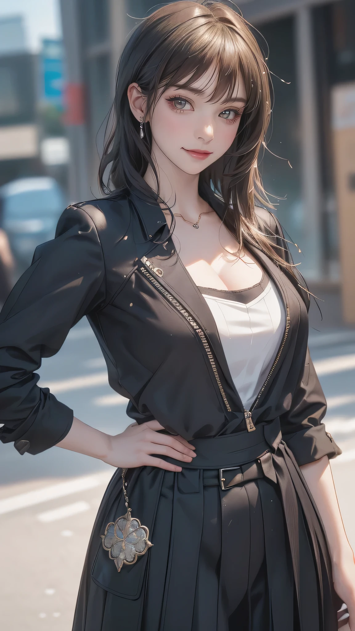 (random boyish fashion),(random pose),(random hairstyle),(Thin type),(large breasts:1.5),(Highest image quality, (8K), Ultra-realistic, Best Quality, High quality, High Definition, high quality texture, high detailing, Beautiful detailed, fine detailed, extremely details CG, Detailed texture, realistic representation of face, masterpiece, presence)