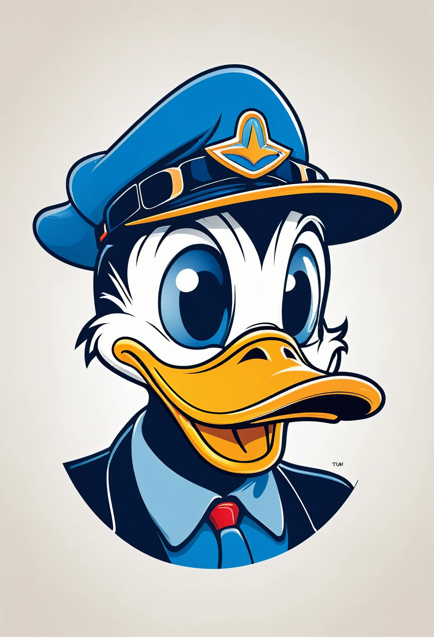 Vector logo of a donald duck in sunglasses