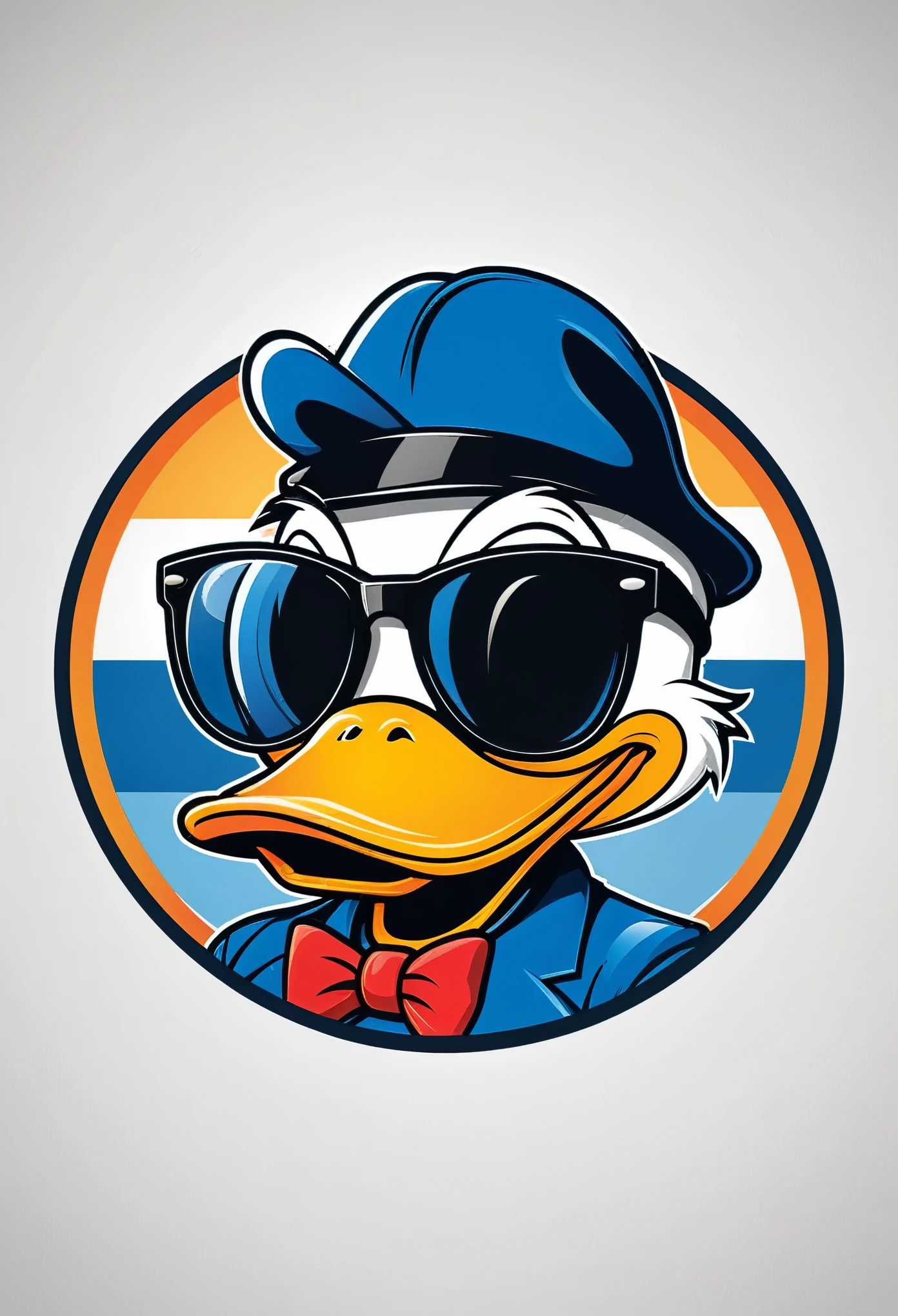 Vector logo of a donald duck in sunglasses