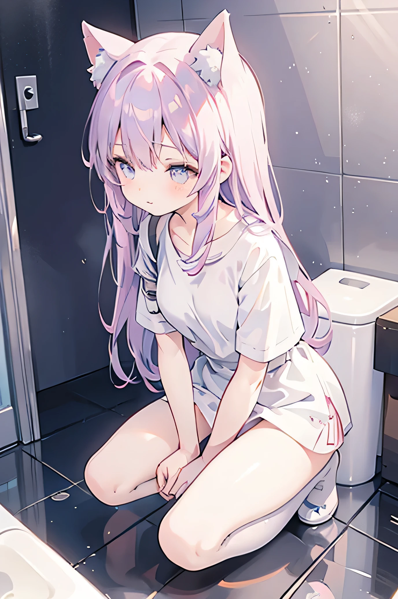 mofu mofu neko girl peeing on the toilet Hentai