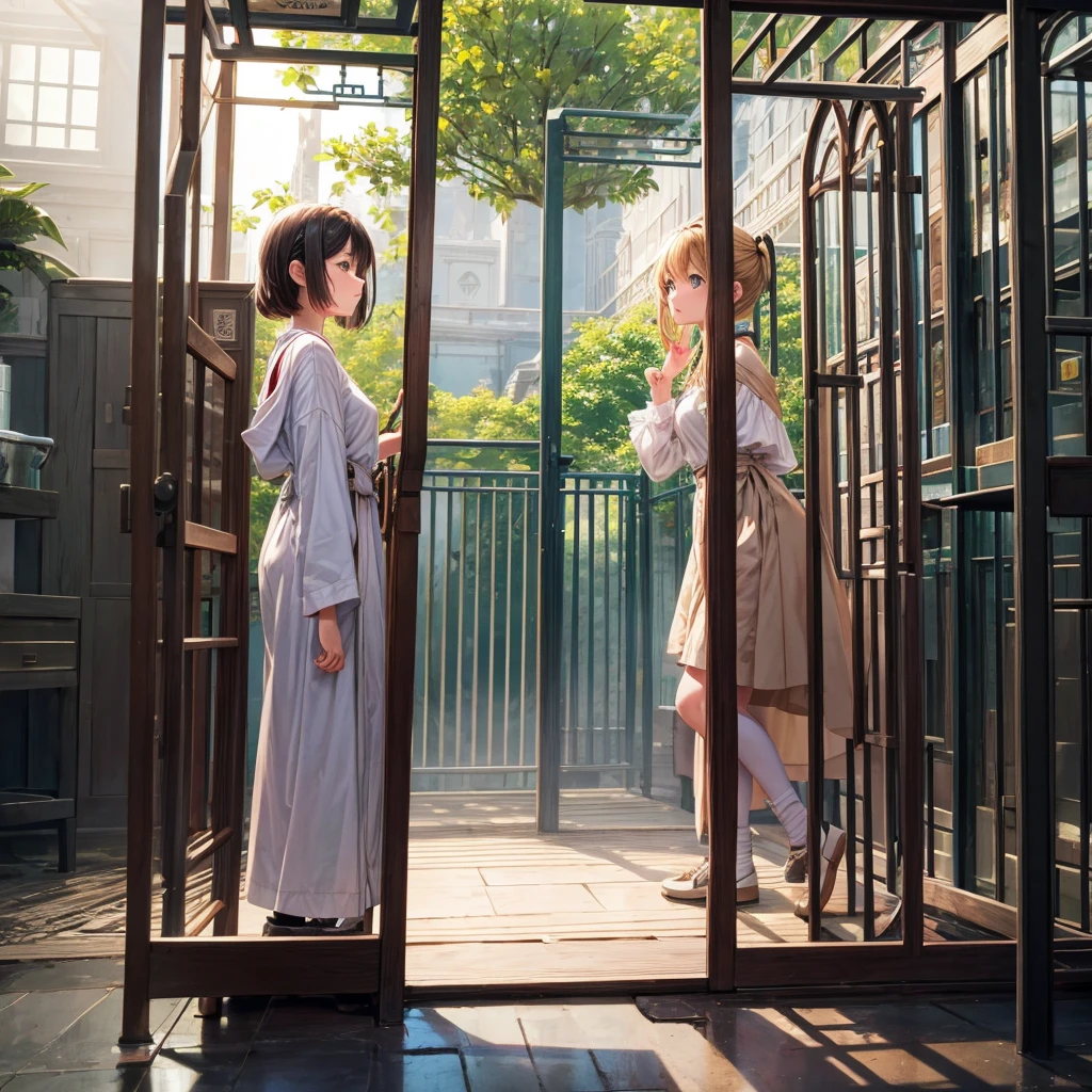 zoo、cage、cageの中にいるgirl、Cosplay、girl