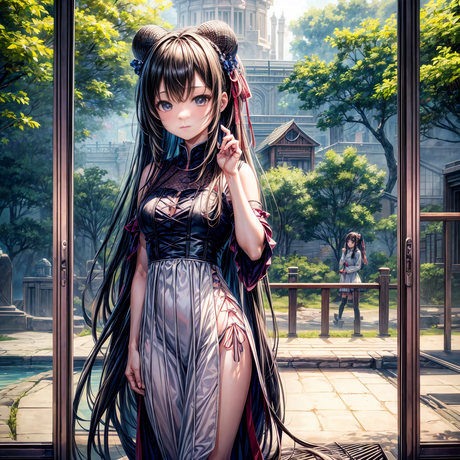 zoo、cage、lattice、頑丈なcage、cageの中にいるgirl、Cosplay、girl