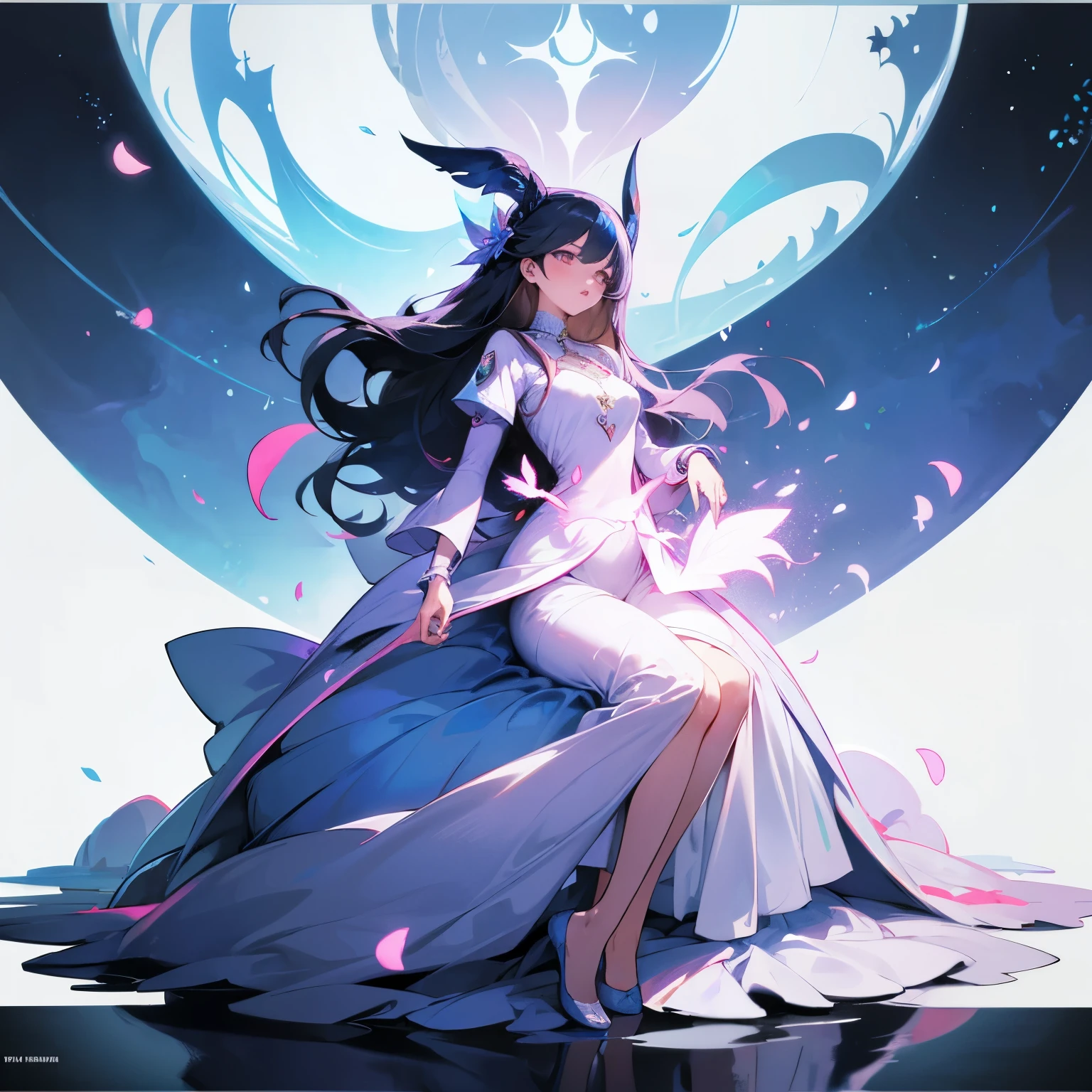 A girl who uses the magic of the flower of love Full body images