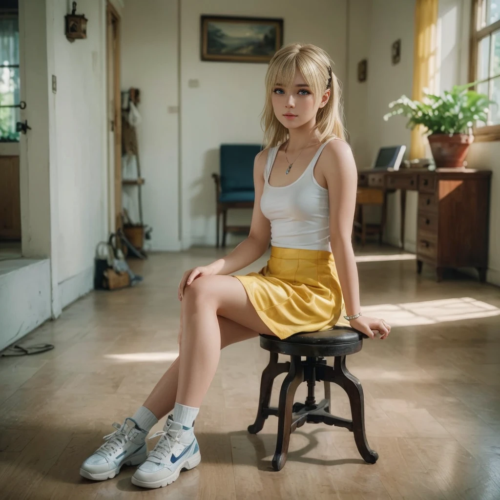 Marie Rose, (best quality,8K,UHD,realistic:1.37),beautiful detailed light blue eyes,beautiful detailed face,long blonde hair,ultra-realistic texture.