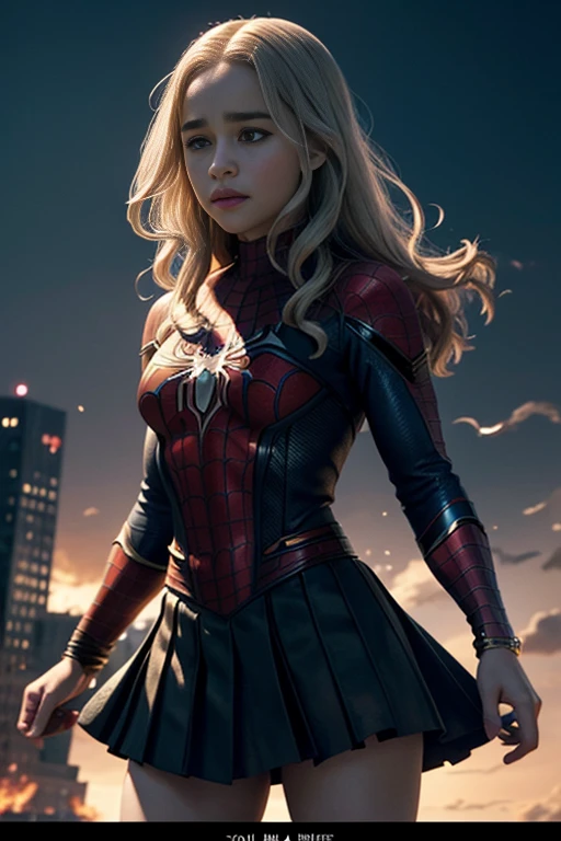 Emilia Clarke、マーベルコミックの映画Poster、so beautiful、Movies about Spider-Man、sexy、whole body、Wearing a skirt、Premiere Date、Poster、belly buttonを突き出す、new york、She's wearing a ripped Spiderman suit、The suit is torn、Wearing a skirt、Red and black color scheme、dynamic、masterpiece、highest quality、Super detailed、Very detailed、Delicate and beautiful shine、Ultra-high resolution、Cinematic、break、breakドロップ、(Torn clothes:1.5)、(Wet clothes:1.4)、Bare shoulders、Real Rain、Wet Hair、belly button、Exposed Skin、sexyな肩を披露