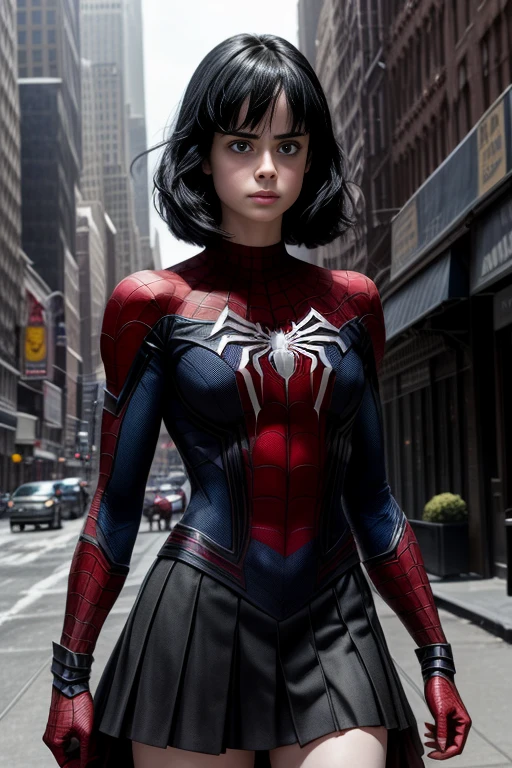 Krysten Ritter、マーベルコミックの映画Poster、so beautiful、Movies about Spider-Man、sexy、whole body、Wearing a skirt、Premiere Date、Poster、belly buttonを突き出す、new york、She's wearing a ripped Spiderman suit、The suit is torn、Wearing a skirt、Red and black color scheme、dynamic、masterpiece、highest quality、Super detailed、Very detailed、Delicate and beautiful shine、Ultra-high resolution、Cinematic、break、breakドロップ、(Torn clothes:1.5)、(Wet clothes:1.4)、Bare shoulders、Real Rain、Wet Hair、belly button、Exposed Skin、sexyな肩を披露