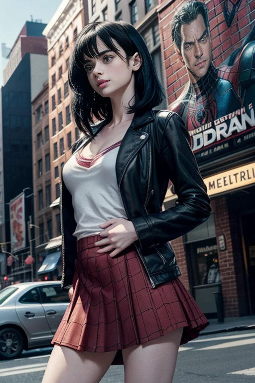 Krysten Ritter、マーベルコミックの映画Poster、so beautiful、Movies about Spider-Man、sexy、whole body、Wearing a skirt、Premiere Date、Poster、belly buttonを突き出す、new york、She's wearing a ripped Spiderman suit、The suit is torn、Wearing a skirt、Red and black color scheme、dynamic、masterpiece、highest quality、Super detailed、Very detailed、Delicate and beautiful shine、Ultra-high resolution、Cinematic、break、breakドロップ、(Torn clothes:1.5)、(Wet clothes:1.4)、Bare shoulders、Real Rain、Wet Hair、belly button、Exposed Skin、sexyな肩を披露