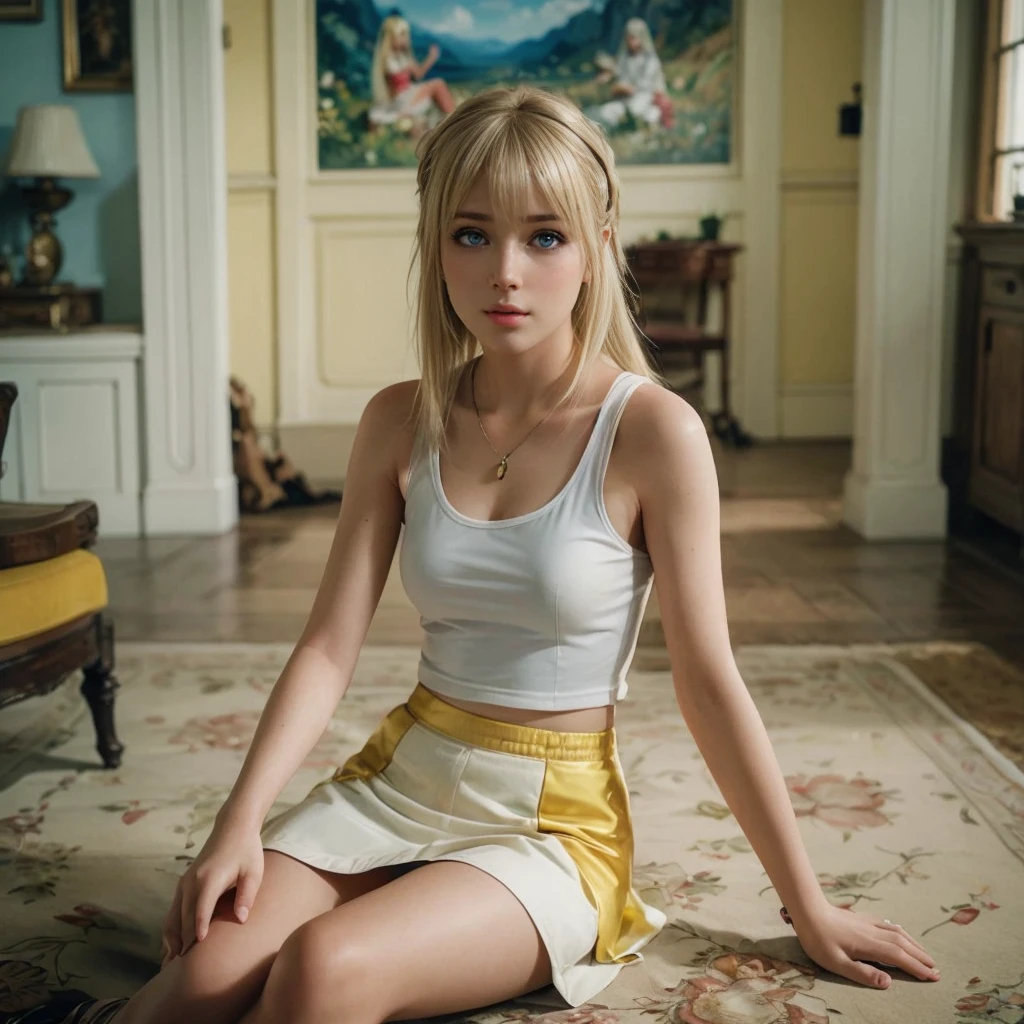 Marie Rose, (best quality,8K,UHD,realistic:1.37),beautiful detailed light blue eyes,beautiful detailed face,long blonde hair,ultra-realistic texture.